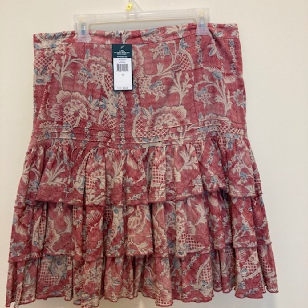 Ralph Lauren Ruffled Tiered Skir tLined,  Never Worn with Tags